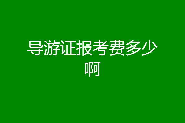 导游证报考费多少啊