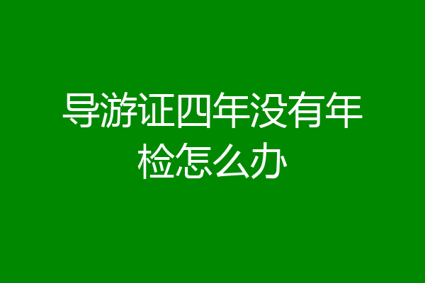 导游证四年没有年检怎么办