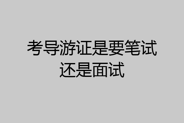 考导游证是要笔试还是面试