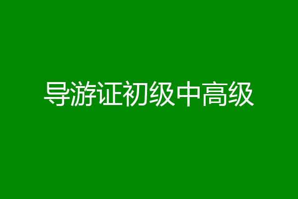 导游证初级中高级