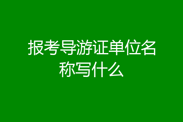 报考导游证单位名称写什么