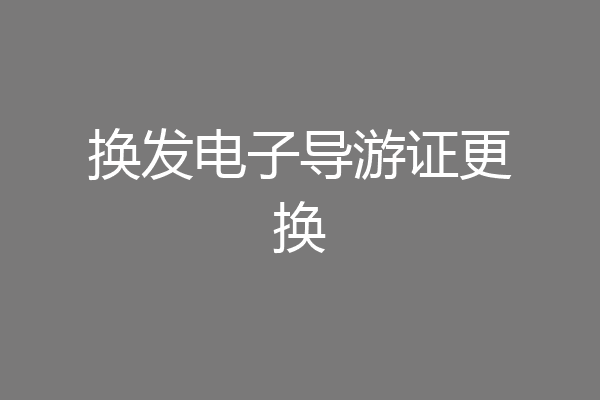 换发电子导游证更换
