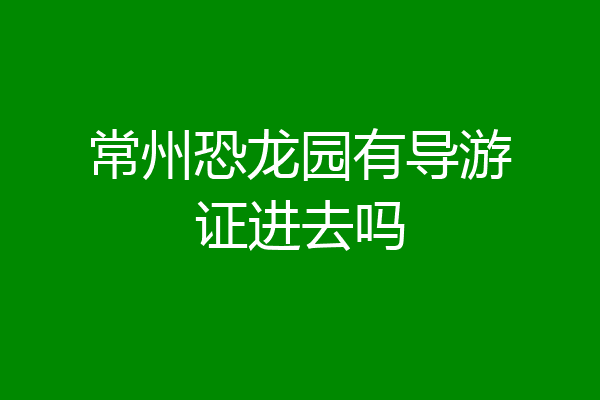 常州恐龙园有导游证进去吗