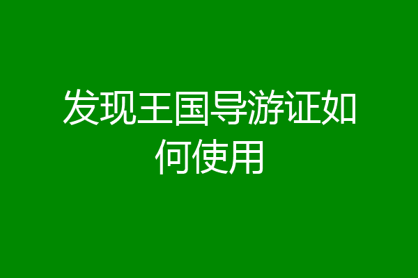 发现王国导游证如何使用