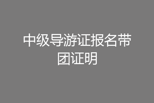中级导游证报名带团证明