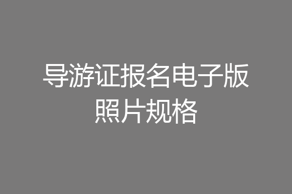 导游证报名电子版照片规格