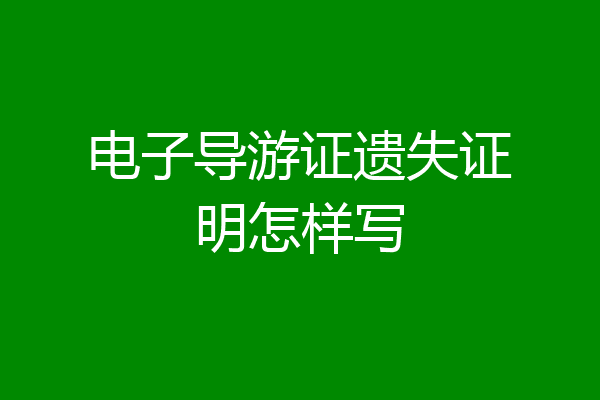 电子导游证遗失证明怎样写