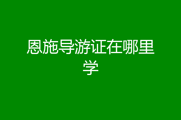 恩施导游证在哪里学