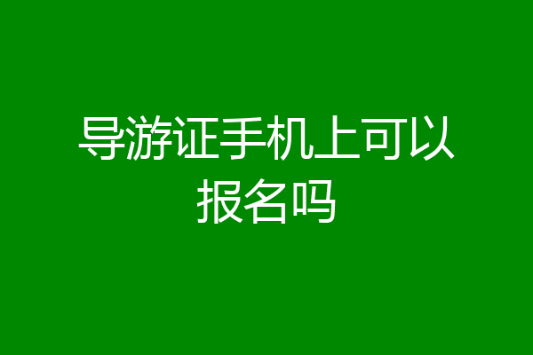 导游证手机上可以报名吗