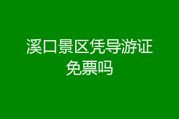 溪口景区凭导游证免票吗