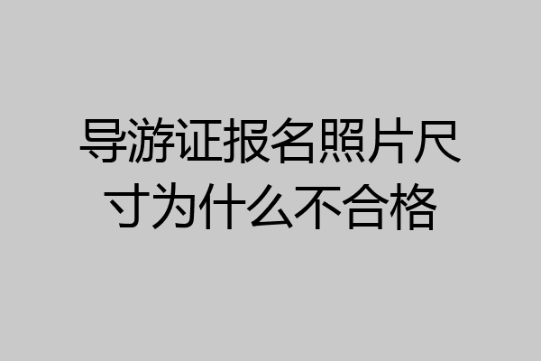 导游证报名照片尺寸为什么不合格