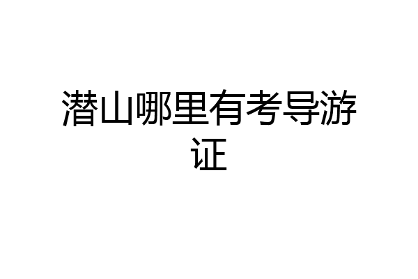 潜山哪里有考导游证