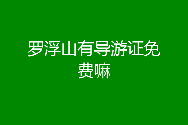 罗浮山有导游证免费嘛