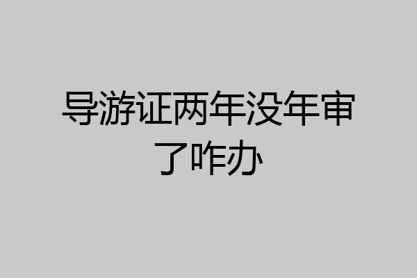 导游证两年没年审了咋办