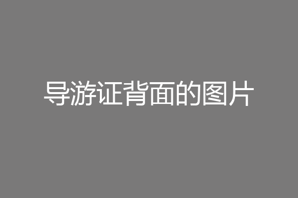 导游证背面的图片