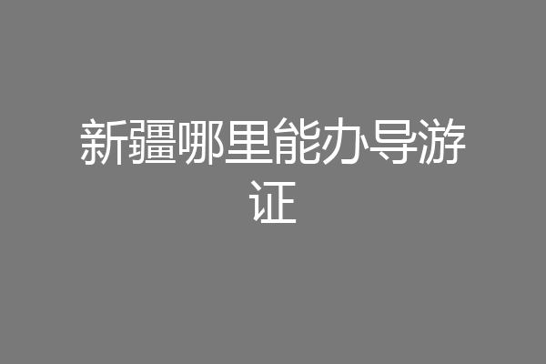 新疆哪里能办导游证