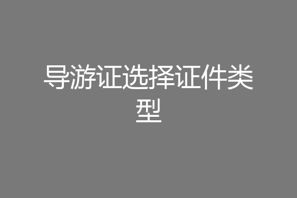 导游证选择证件类型