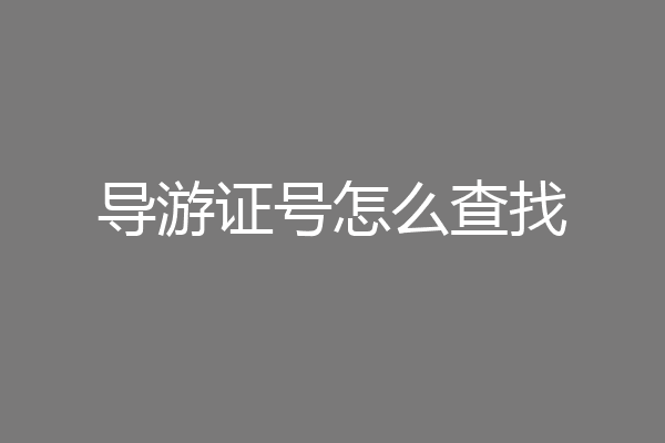 导游证号怎么查找