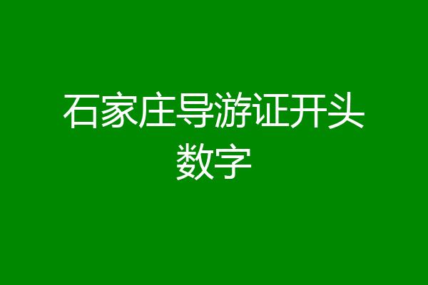 石家庄导游证开头数字