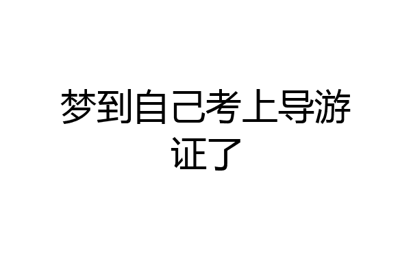梦到自己考上导游证了