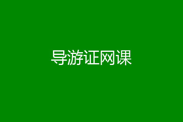 导游证网课
