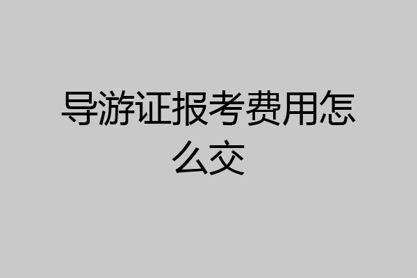 导游证报考费用怎么交