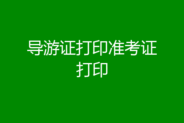 导游证打印准考证打印