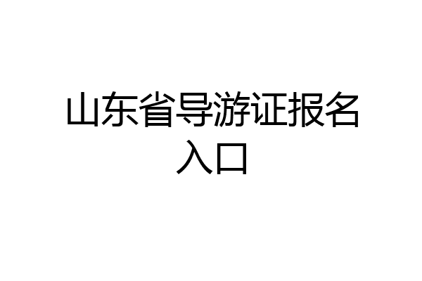 山东省导游证报名入口