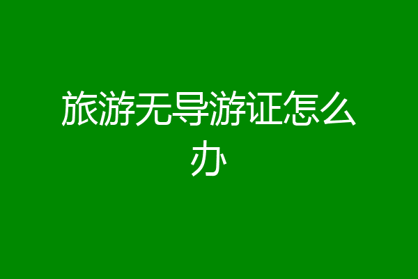 旅游无导游证怎么办