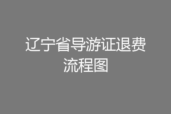 辽宁省导游证退费流程图
