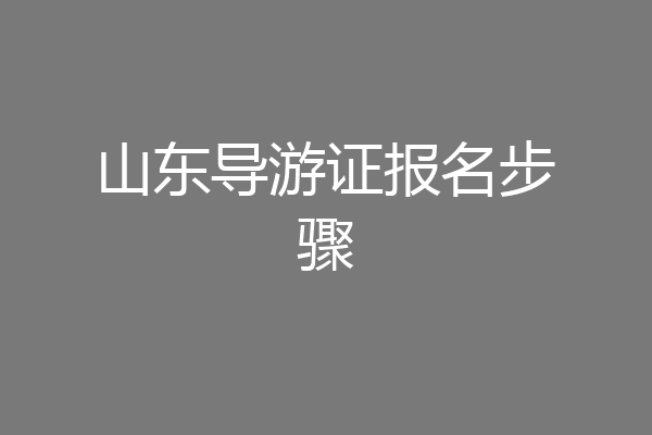 山东导游证报名步骤