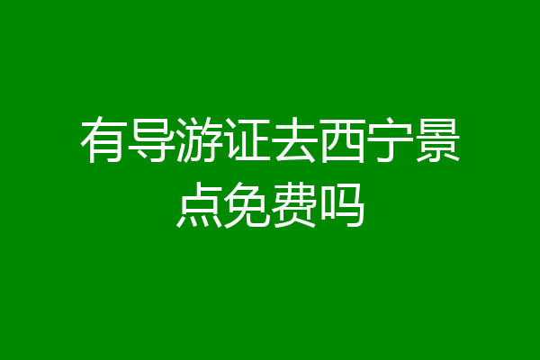 有导游证去西宁景点免费吗