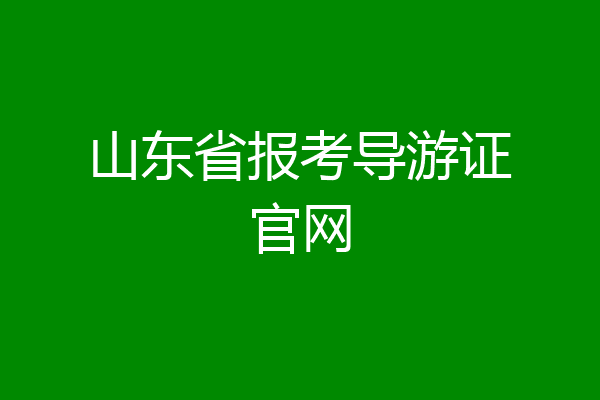山东省报考导游证官网