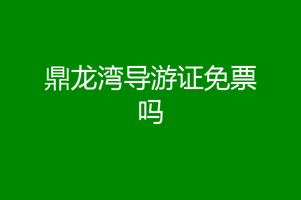 鼎龙湾导游证免票吗