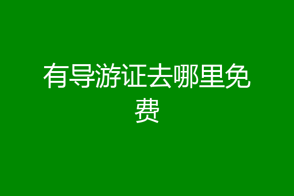 有导游证去哪里免费