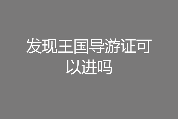 发现王国导游证可以进吗