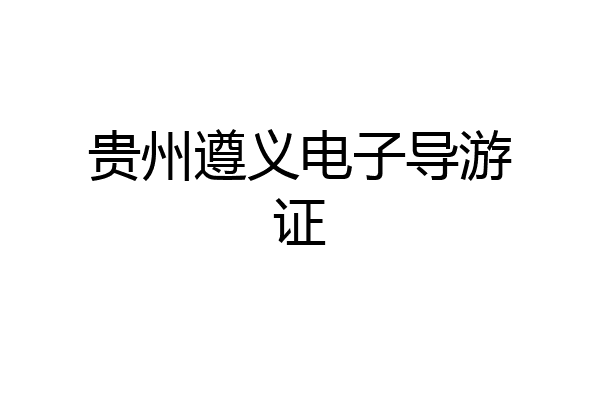贵州遵义电子导游证