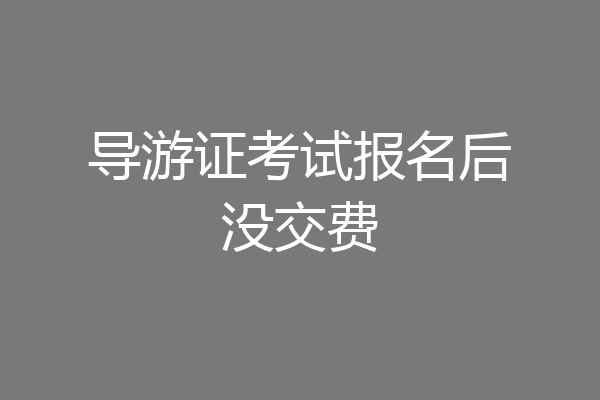 导游证考试报名后没交费