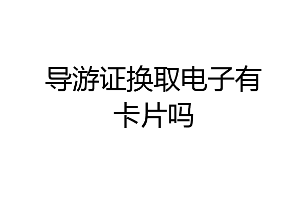 导游证换取电子有卡片吗