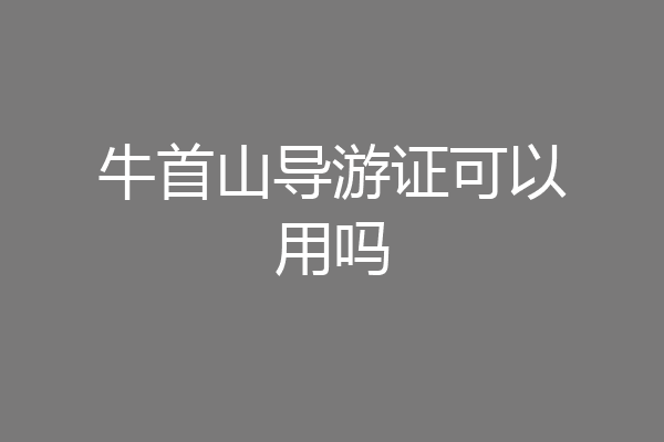 牛首山导游证可以用吗
