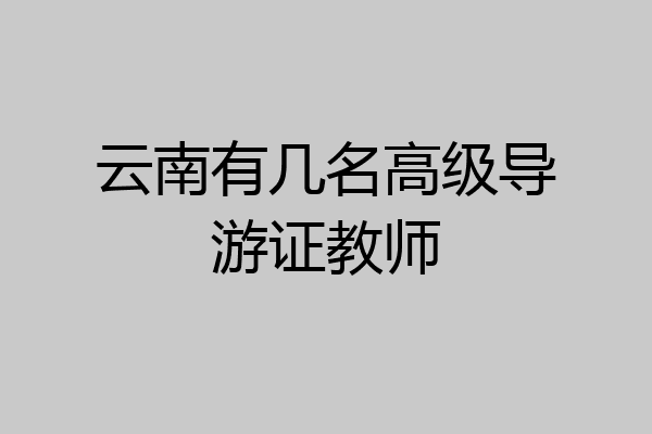 云南有几名高级导游证教师