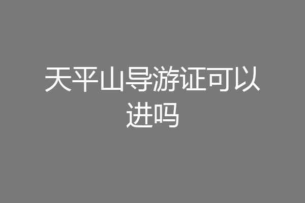 天平山导游证可以进吗
