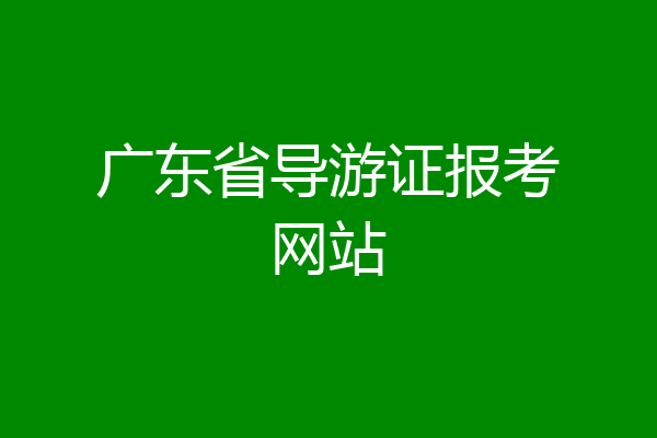 广东省导游证报考网站