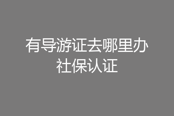 有导游证去哪里办社保认证