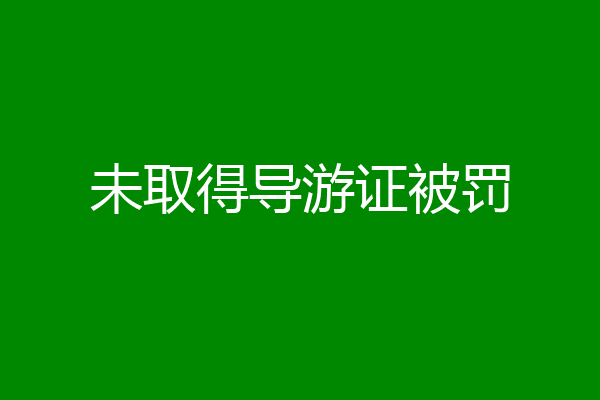 未取得导游证被罚