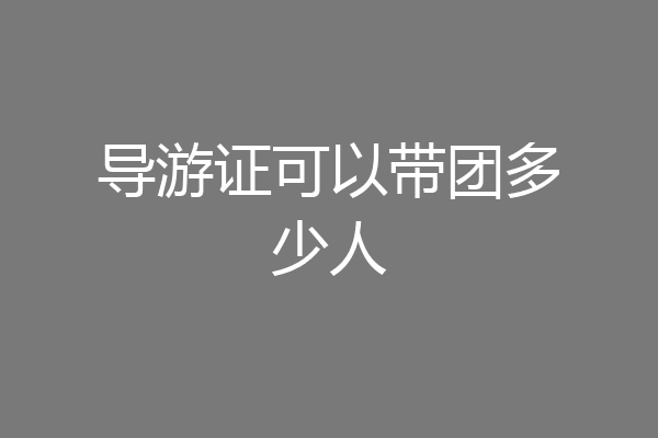 导游证可以带团多少人