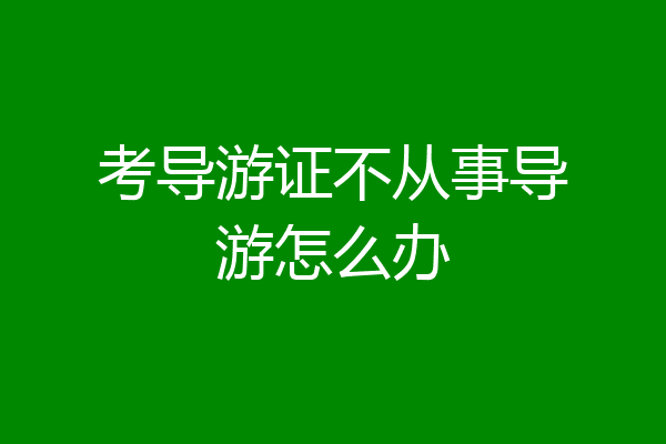 考导游证不从事导游怎么办