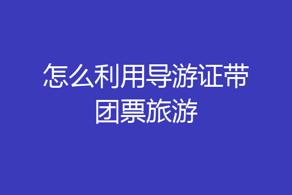 怎么利用导游证带团票旅游