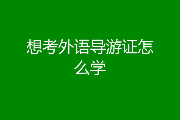 想考外语导游证怎么学