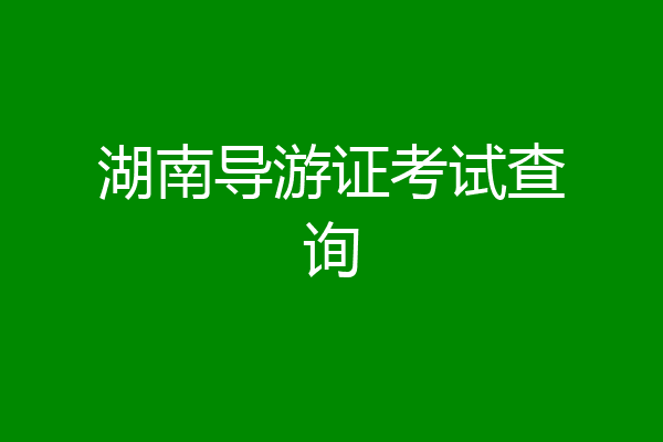 湖南导游证考试查询